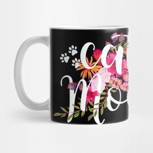 Cat mom floral design, watercolor flowers cat mom Mug